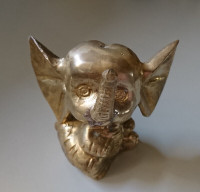 Vintage Rare Brass Baby Elephant Sitting Figurine with Big  Ears
