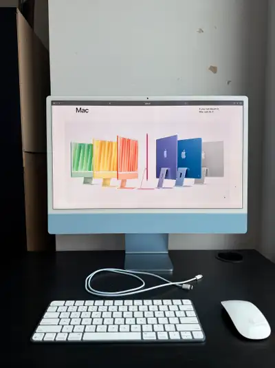 M1 iMac (Blue, 4-ports, 8-core CPU/GPU, 256GB, 2021), View more