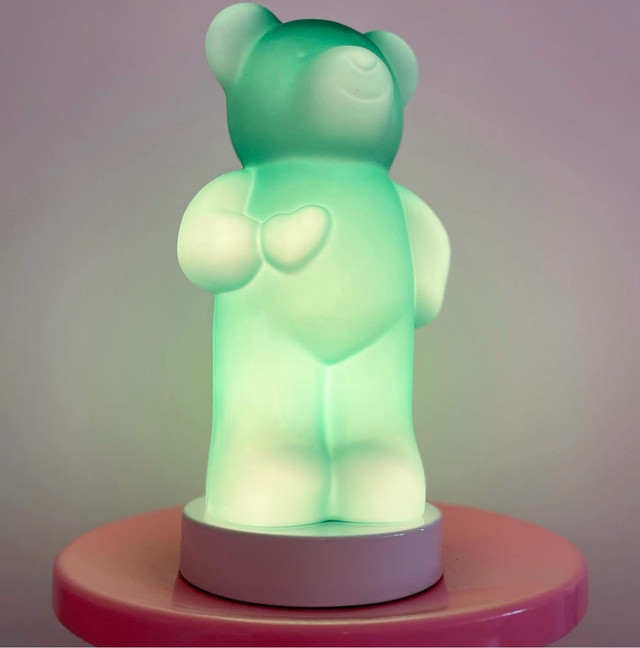 Green Glass Bear Table Lamp in Arts & Collectibles in Hamilton
