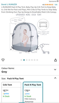 Baby Pack N play tent 