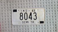 1983 INDIANA SEMI TRAILER PLATE