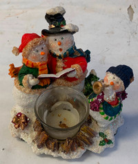 Snowmen Singing Candle Holder