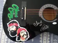 Cheech and Chong autographed acoustic guitar for sale