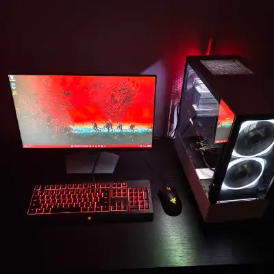 Beautiful Gaming PC Setup: Computer + Monitor + Keyboard and Mo, View more