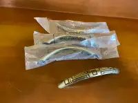 4 Brass Metal Curved Draw Cupboard Handles Pulls Aztec