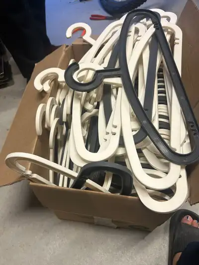 box full of hangers, View more