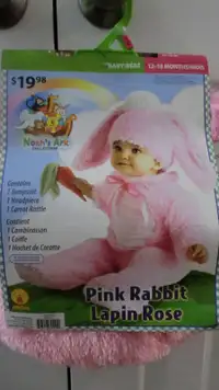 Pink Bunny Child Halloween Costume, size 12-18 months, NEW