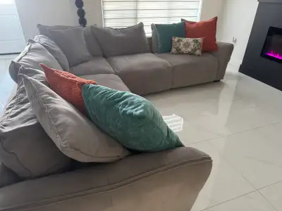 Large Grey Sectional Sofa – Excellent Condition, View more