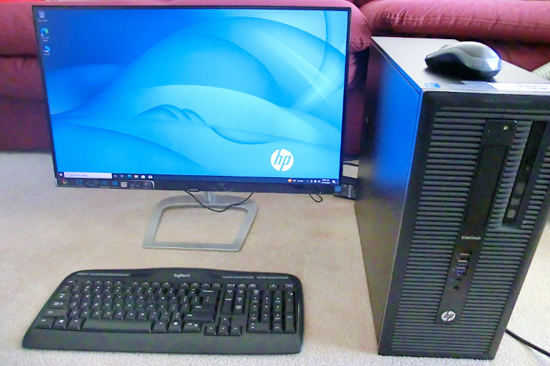 HP EliteDesk Tower i74790 and Philips 27 inch Monitor Desktop