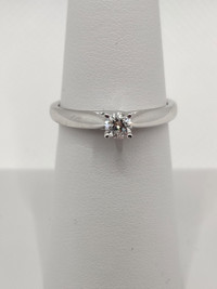 14k White Gold 3 Diamond Engagement Ring w/ Appraisal