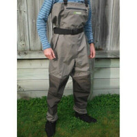 Brand new 5 layers breathable fishing wader, medium.