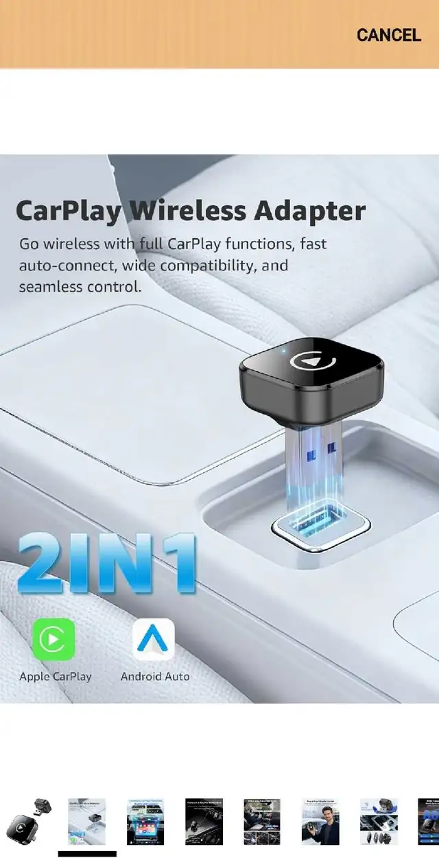 Wireless CarPlay Adapter, Plug & Play USB/USB-C CarPlay Wireless ...