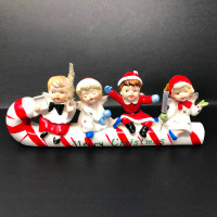 Vintage Christmas Commodore Kids Candy Cane Sled Japan