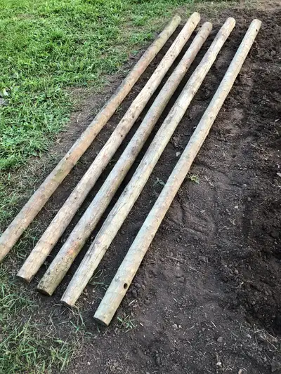 10.5 feet treated fencing rails.