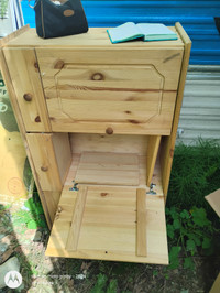 3 drawer pine dresser/armoire for sale.