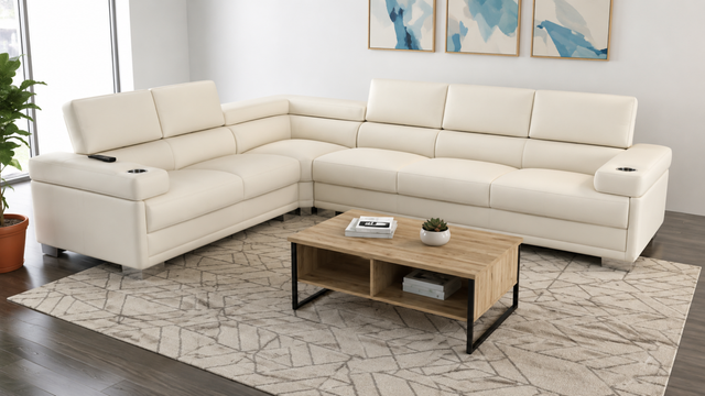 Luxury Leather Sectional Sofa | Modern Corner Couch | L Shape