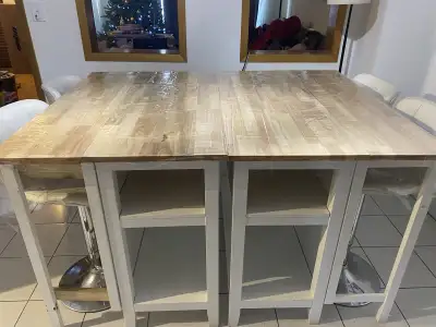 Bar Table with 4 Bar Stools, View more
