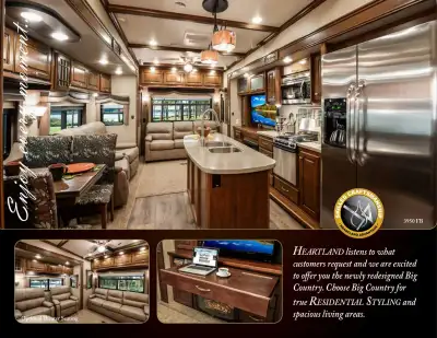 I am selling my 2014 Heartland Big Country fifth wheel trailer, a luxurious home on wheels perfect f...