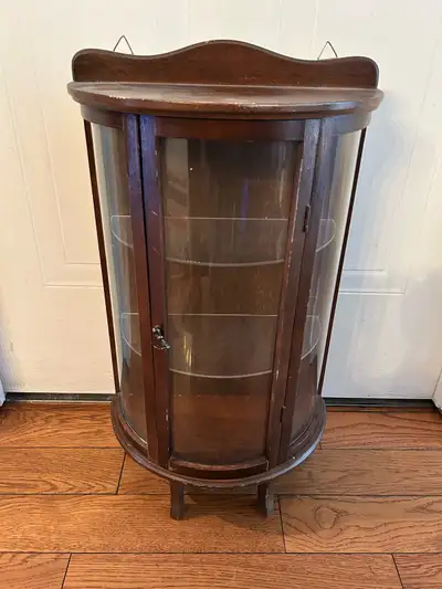 Cabinet en bois porte vitrée vintage Curio display cabinet, View more