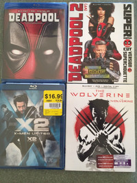 New Sealed blu-rays marvel Deadpool 1 & 2 X2 X-Men Wolverine 