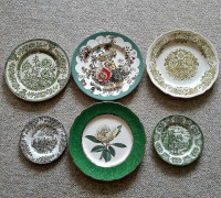 SIX VINTAGE ENGLISH PLATES