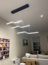 Modern black LED pendant light fixture/chandelier