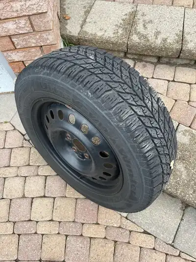 These 225/60R17 winter tires mounted on 17in steel rims (28in diameter for complete wheel) are the p...