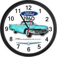 1960 Ford Thunderbird (Sultana Turquoise) Custom Wall Clock New
