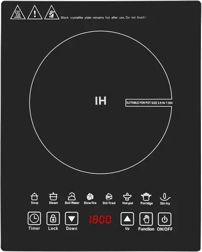 Portable induction Cooktop, 1800W, 9 Power Levels, View more