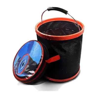 • MULTI-PURPOSE COLLAPSIBLE BUCKET • LIGHTWEIGHT & SELF-SUPPORTING • Perfect for camping, fishing, p...
