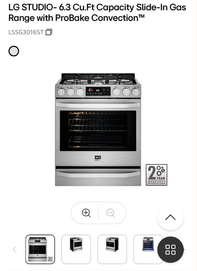 LG STUDIO 30" 6. 3 cu. Ft Slide-In Gas Range - New open box in Stoves, Ovens & Ranges in Mississauga / Peel Region - Image 4