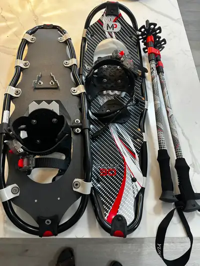 Snow Shoes 30" with Poles and Backpack Like New, View more