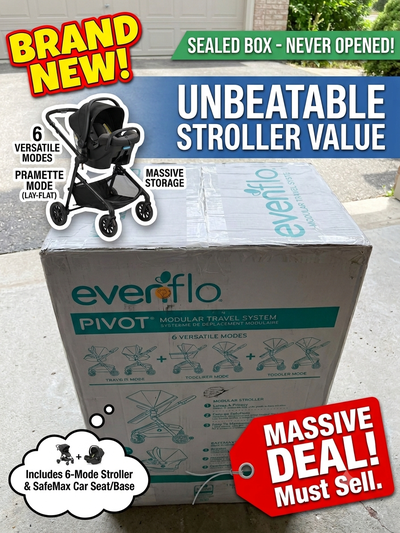 BRAND NEW Sealed Box - Evenflo Pivot Stroller & Car Seat, View more