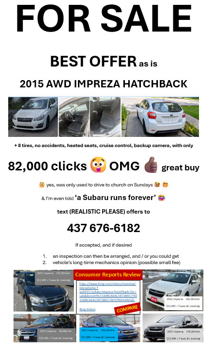 Subaru sale in Cars & Trucks in City of Toronto
