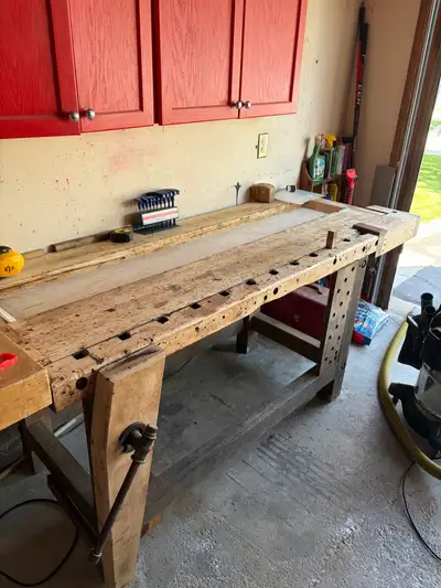 Antique Woodworking Workbench, View more