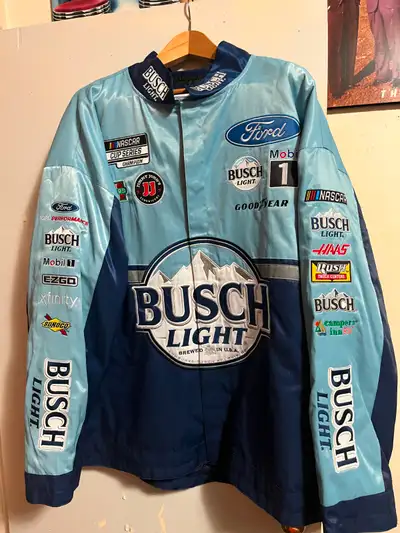 Men's XXXL Stewart-Hass Kevin Harvick motorcycle jacket, Busch Light logo, mint condition, like new....