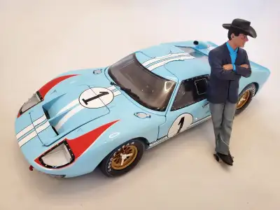 1:18 1966 Ford GT-40 MKII Ken Miles Carroll Shelby Figure Incl., View more