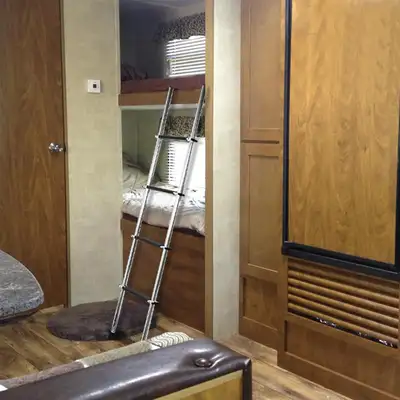 New in Open Box - OUTPRIZE RV Bunk Ladder, 4 Step Integrated Aluminum Camper Bunk Bed Ladder with An...