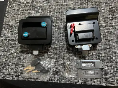 Two keyed alike RV door locks. New just received in a damaged box and some of the bolts are missing....