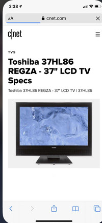 37 inch LCD Toshiba TV with wall mount -70$