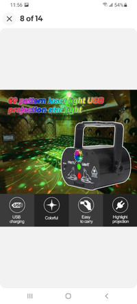 NEW PARTY LIGHT LED RGB 60 PATTERN RECHARGEABLE BUILT IN BATTERY