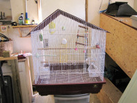 Bird cage, house shape, large