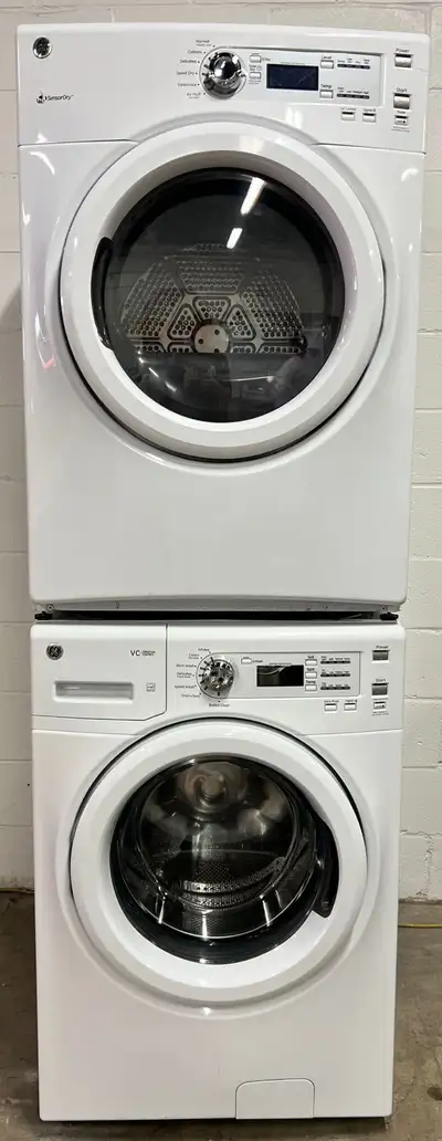 -Stackanle SET “GE” Washer/El.Dryer H39/W27/D30, View more
