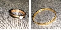 Bijoux en acier inoxydables , bague et bracelet comme de l'or