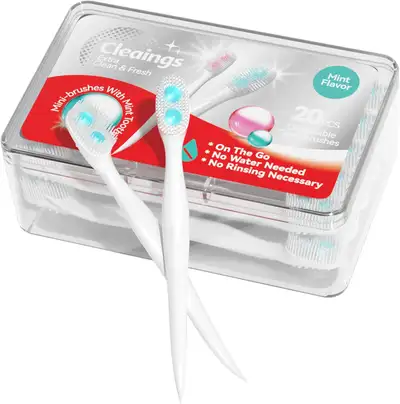 Disposable Mini Toothbrushes with 2 Toothpaste Beads, Toothpick, View more