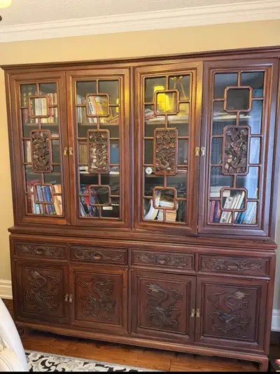 Chinese Style Dragon Carved China Cabinet, View more