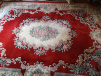 Chinese Floral Wool Rug In Ruby & Pastel Hues