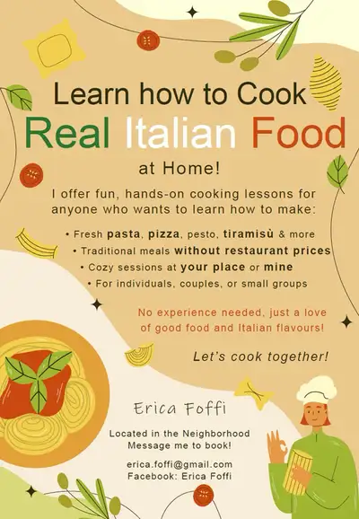 Ciao! I’m Erica, born and raised in Rome and now offering cozy, hands-on Italian cooking classes her...