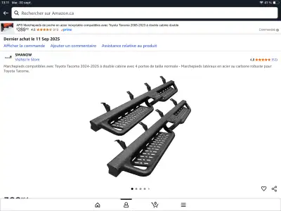 Marche pied pour toyota tacoma 2024/25 cab double seulement neuf jamais installé changer de choix de...