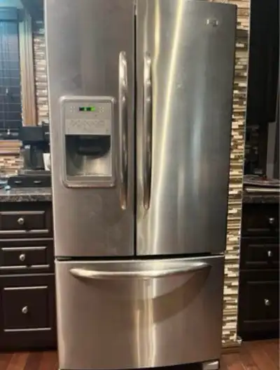 Stainless steel Maytag fridge Model MFI 2269VEM5 $400 firm French door fridge/lower slide out freeze...